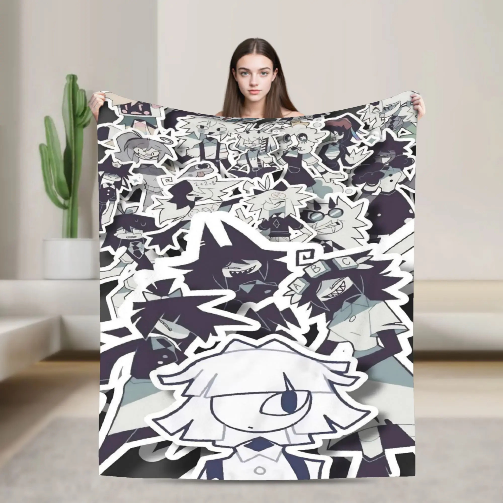New Arrival Fundamental Paper Education Anime Blankets Ultra-Soft Velvet  Relax Throw Blankets Machine Washable