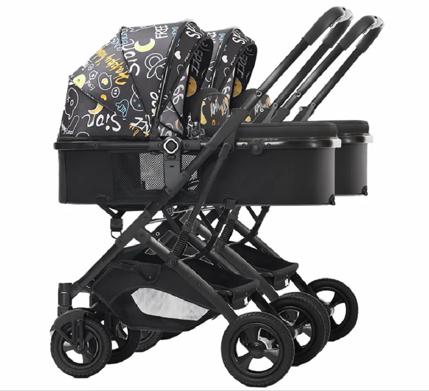 Premium 2023 2024 Twins 2 Kids 0 To 3 Years Double Big Baby Head Support Stroller 2 twin baby stroller