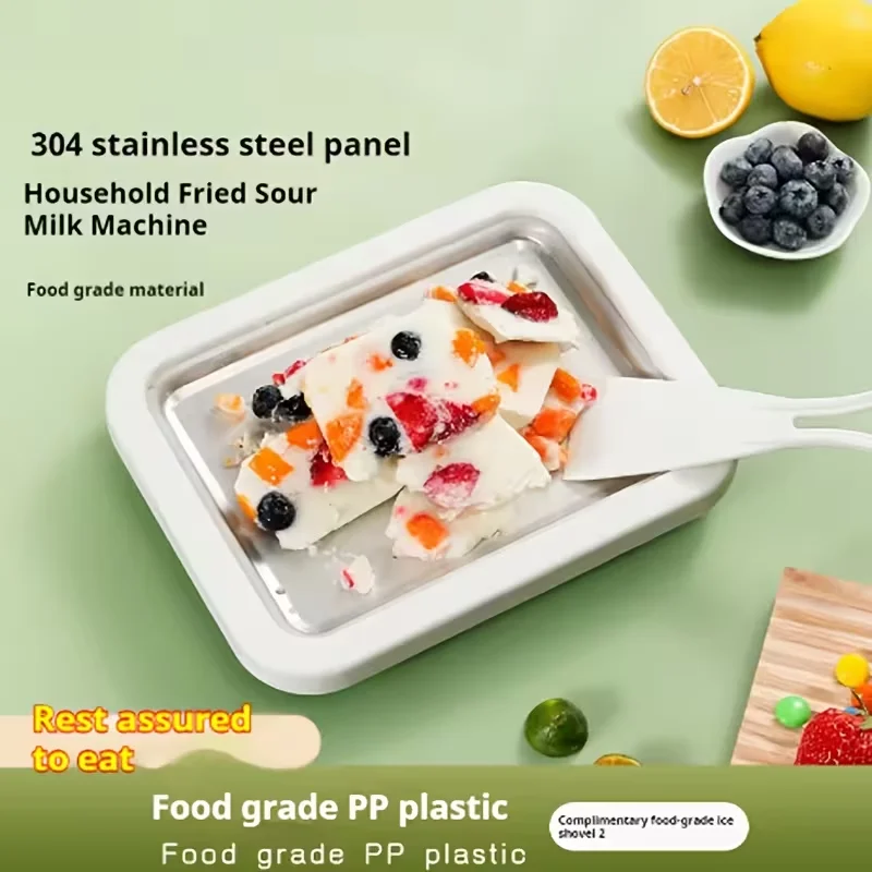 

Кастрюля для мороженого с 2-мя скребками, тарелка для мороженого, многофункциональная тарелка для холодной сладкой жареной еды, рулонная машина для мороженого