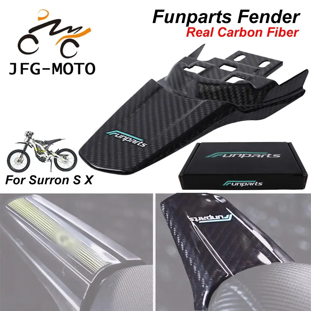 

Funparts Rear Fender Mudguards Carbon Fiber Motorcycles Accessories For Surron Sur-Ron Lightbee Light Bee X S L1E Electric Bike