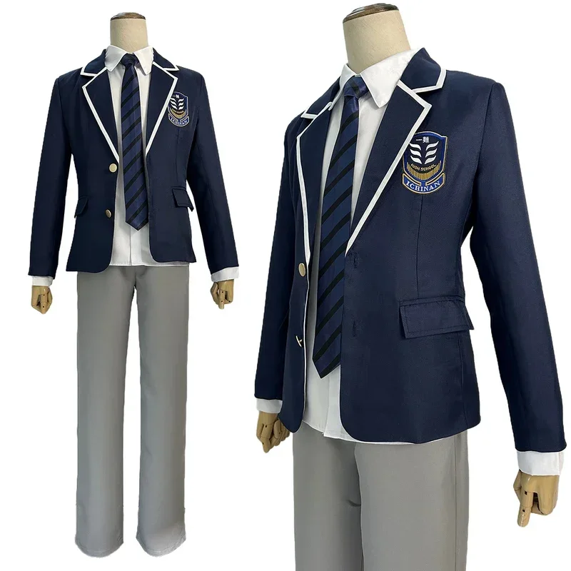 

SN66 HOLOUN Blue Lock Anime Cosplay Costume Wig Isagi ICHINAN High School Uniform DK Embroidery Logo Suit Rose Net Sythetic W&C@