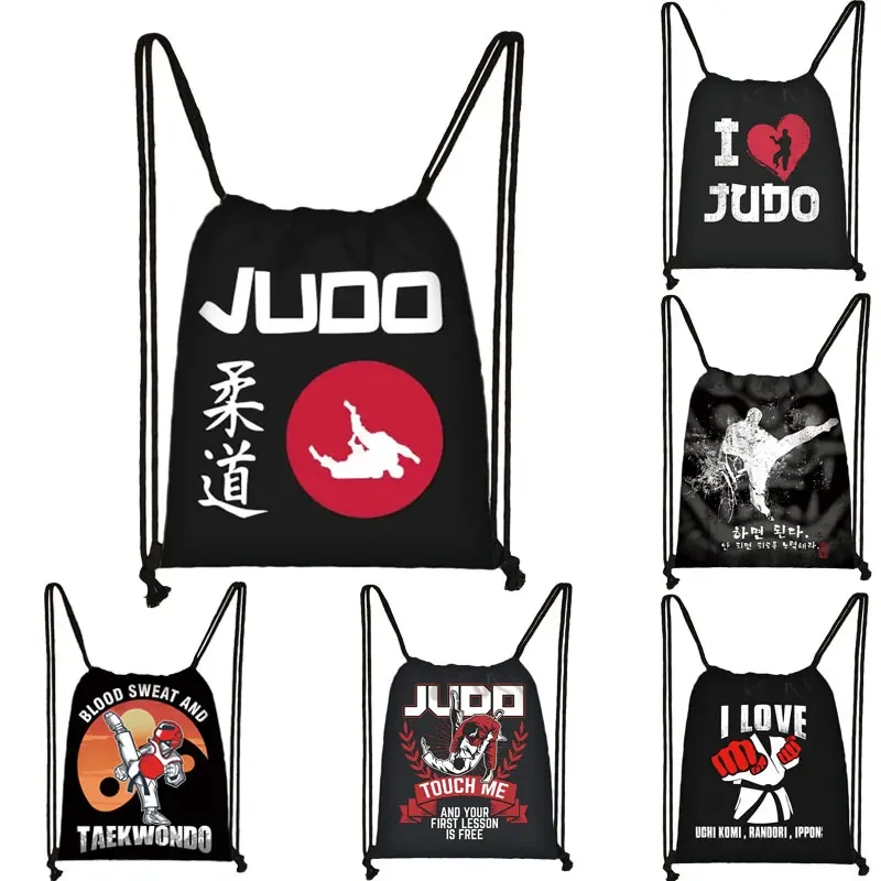 Cool Martial Taekwondo  /I Love Judo / drawstring bag boys girls  fashion storage bags teenager  backpack man travel backpack