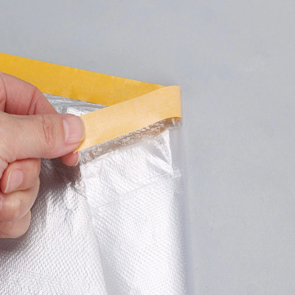 20m テープ付きマスキングフィルム、塗装用透明プラスチックシートプラスチックドロップクロス、自動車家電、プラスチックシートコーブ