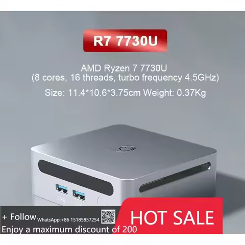 SZBOX Ryzen 7 7730U 7530U 7330U MINI PC WIFI6 BT5.2 Dual Channel DDR4 3200MHz 16GB 500GB NVME SSD Desktop Gaming Computer
