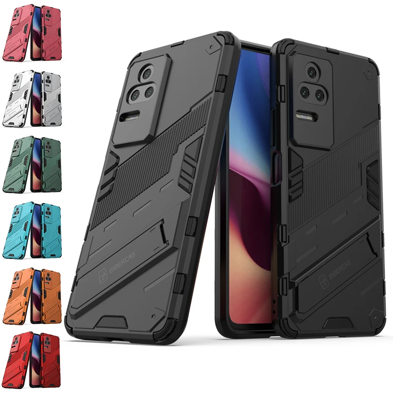 Case For Xiaomi Poco F4 Cover For Poco F4 5G Capas Back Shockproof Kickstand Holder Cover For Poco M4 X4 X3 Pro F4 GT F3 Fundas