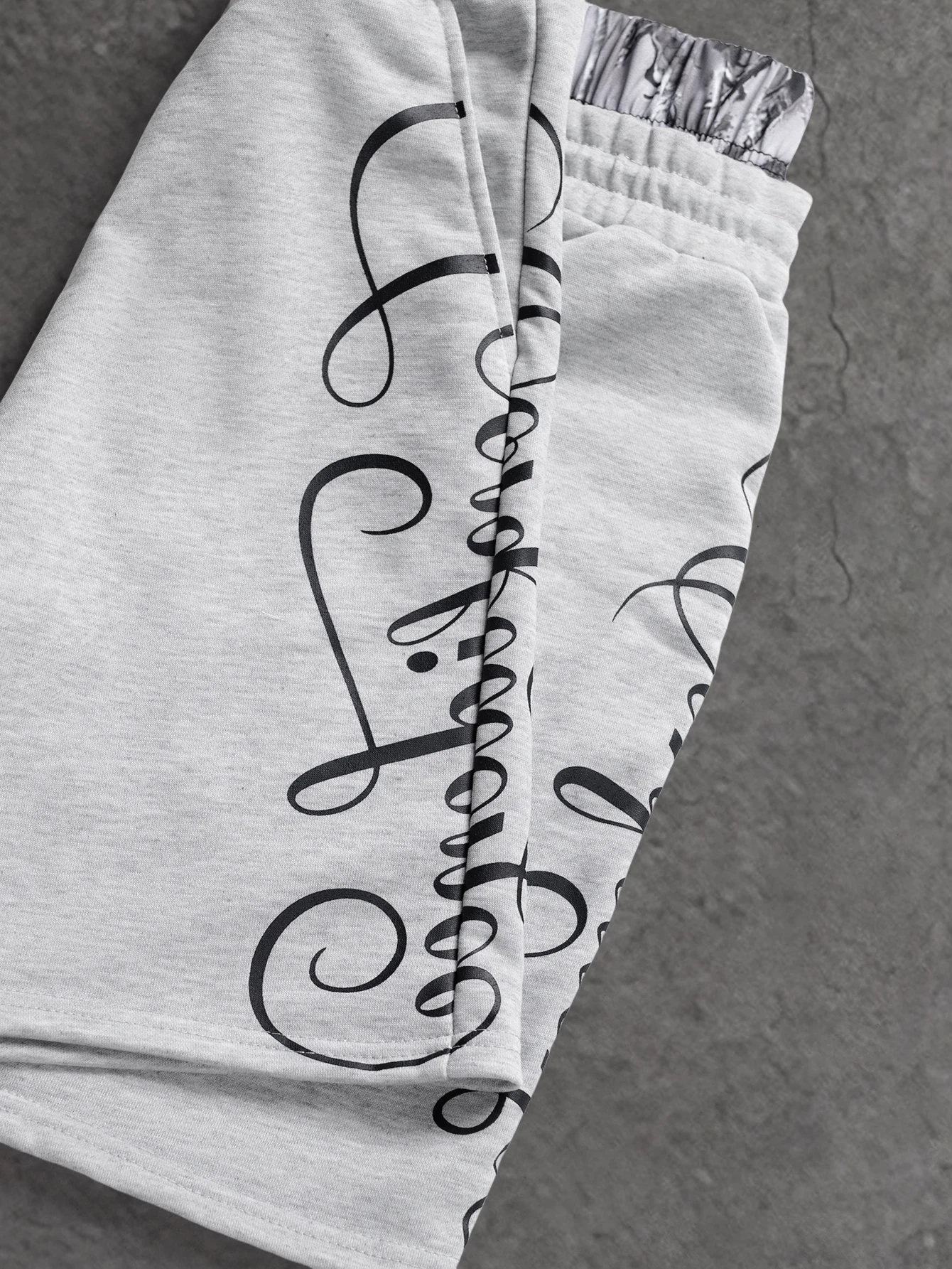 Herren Oversize Streetwear Shorts Marke Dual Waist Cursive Letter Print Polyester Schwarz Mehrfarbig Shorts S-2XL Alle Größen 1 Stück – Detail 12