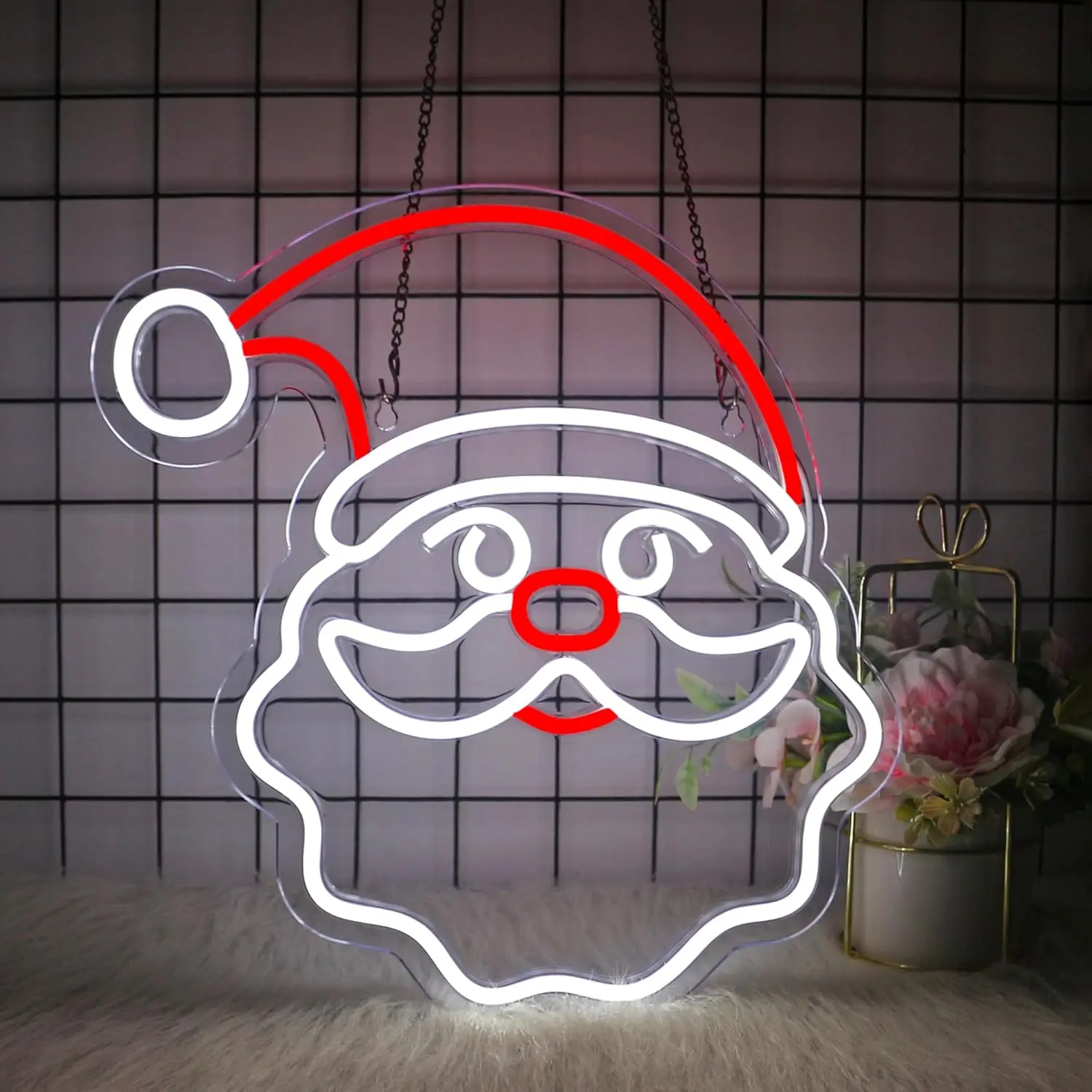 Christmas Santa Claus Neon Sign USB Dimmable LED Neon Lgiht for Party Bar Office Room Window Home Decoration Gift Xmas Lgiht