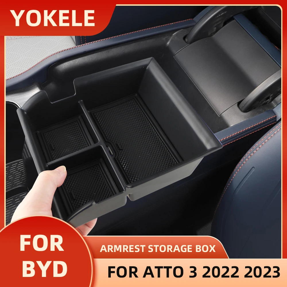 ABS Car Center Console Storage Box for BYD Atto 3 Atto3 2022 2023 2024 Armrest Organizer Tray Interior Accessories