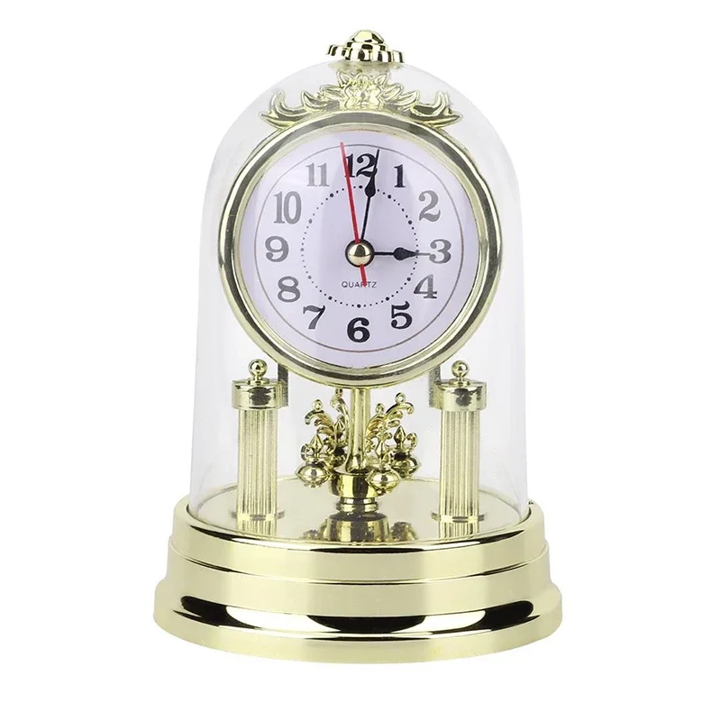 Retro Digital Desk Clock Gold Silent Table Clocks Desktop Bedroom Decoration Nordic Interior Accessories Living Room Ornaments