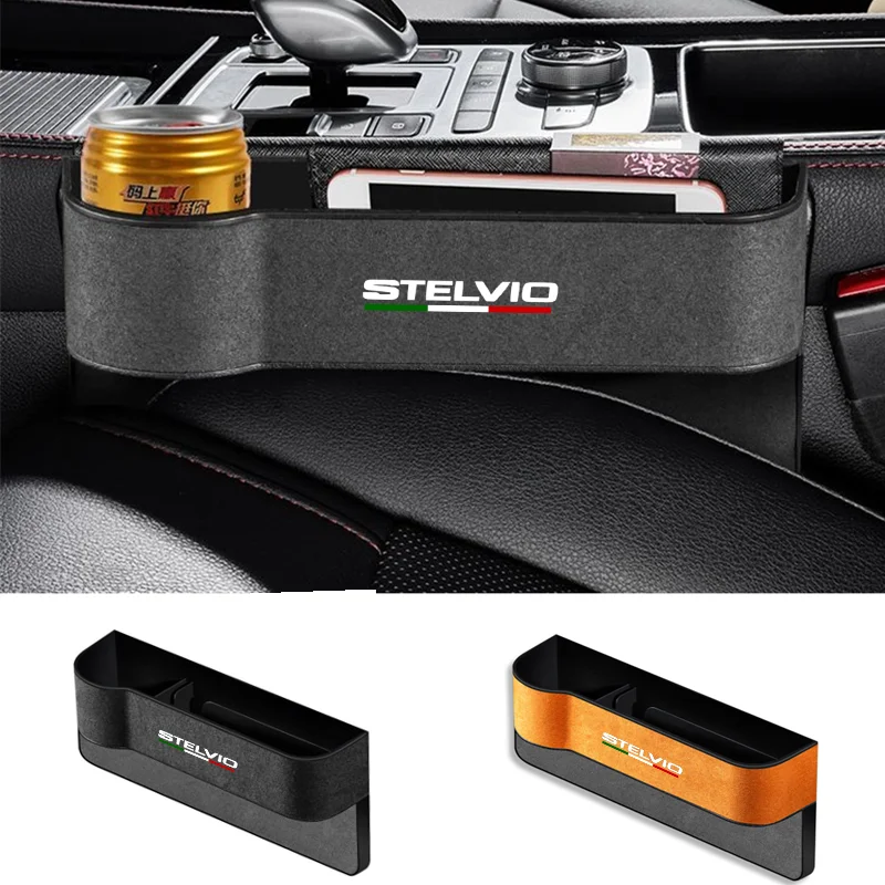 Car Seat Gap Leather Multifunctional Storag Box Auto Seat Side Crevice Storage Box For Alfa Romeo Stelvio Car Accessories