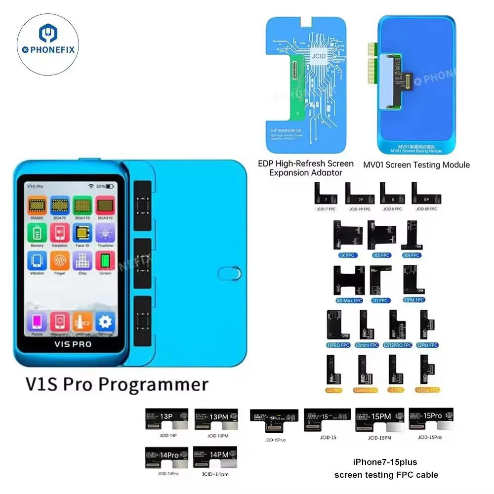 JCID MV01 LCD Screen Testing EDF Adaptor with FPC Flex Cables for X -15Pm Android Phones Display High Refresh Testing Repair