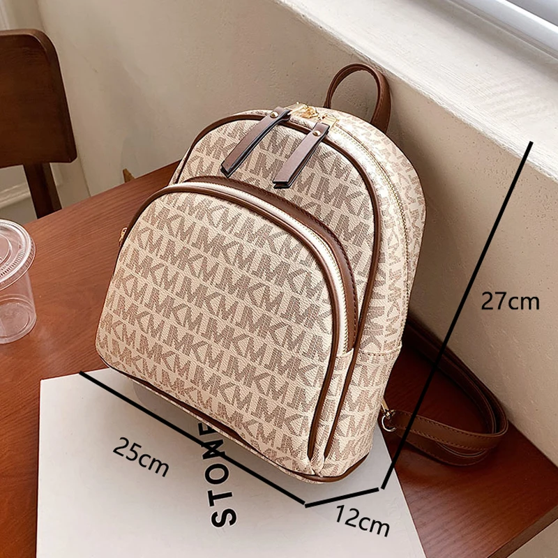 High Quality PU Leather Backpack Luxury Designer Schoolbag for Girls 2024 New Female Large Capacity Backpacks Women Shoulder Bag