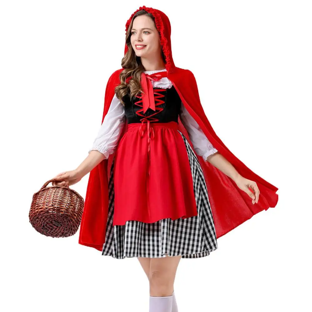 

Adult Halloween Little Red Riding Hood Big Grey Wolf Costume Dress Robe Role-playing Stage Performance Clothing Women's Fashion