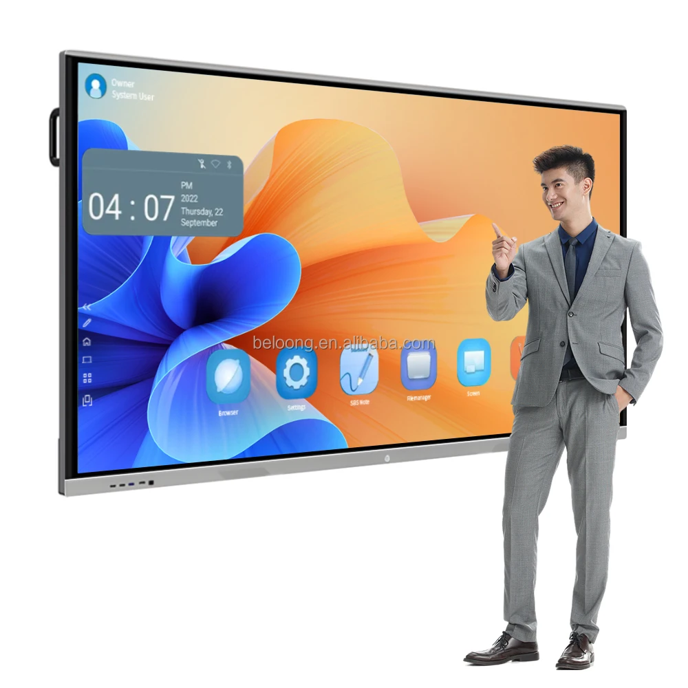 55 65 75 85 Inch 4K LCD Interactive Whiteboard Digital Panel Smart Classroom Electronic Board Digital Smart Board For Teaching