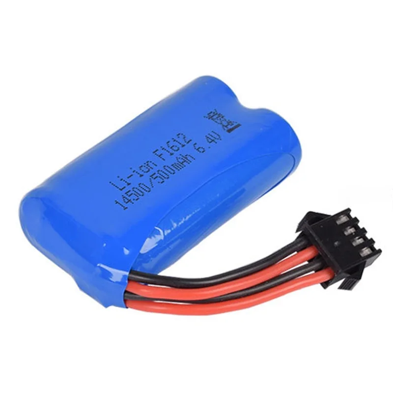 Muslimb 18629 18428 18429 R/C auto R/C camion pezzi di ricambio 6.4v 500mAh batteria agli ioni di litio 14500/caricabatterie SM-4P spina