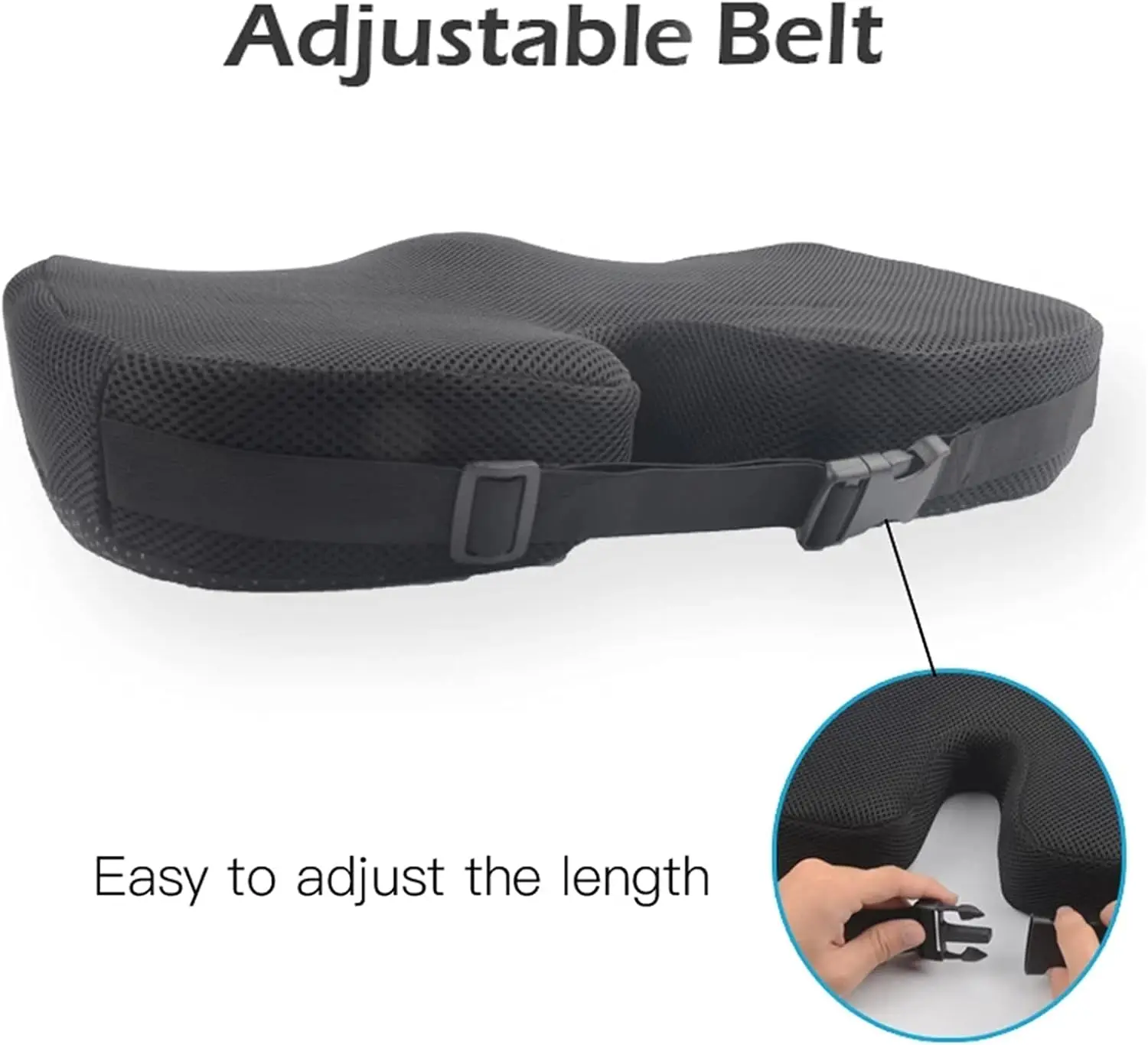 Gel-Memory-Foam U-förmiges Sitzkissen für Massage, Auto, Bürostuhl, für langes Sitzen, Linderung von Steißbein- und Rückenschmerzen