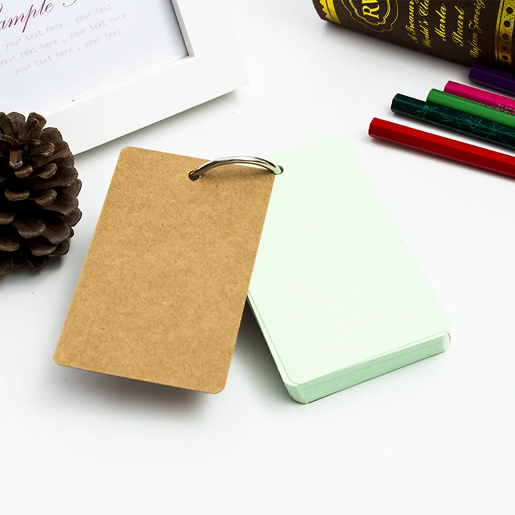 6 قطعة بطاقات الأبجدية القابلة لإعادة الملء دفاتر الملاحظات المحمولة الموثق الدائري DIY بها بنفسك دراسة كلمة بطاقات اللوازم المكتبية المدرسية 9x5.5cm