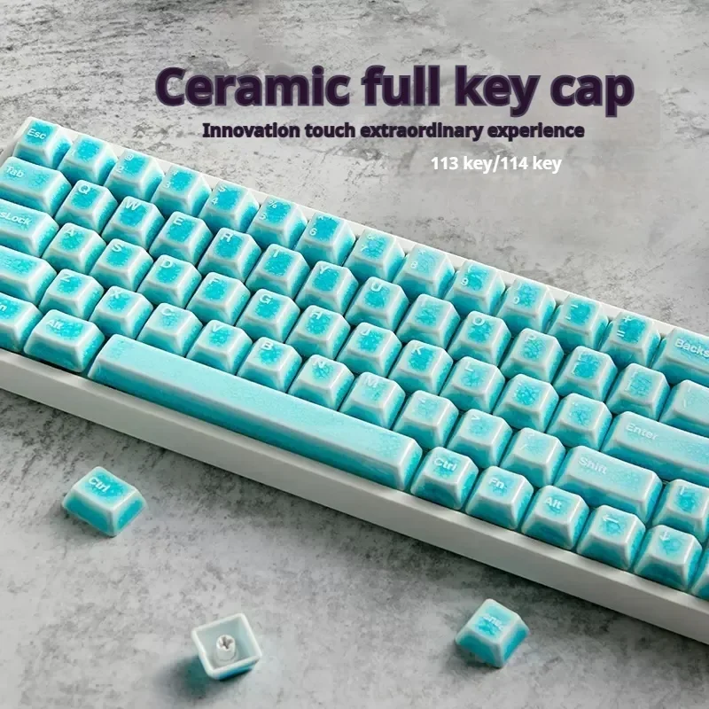 Imagem -04 - Teclado Mecânico Keycaps Cerâmica Esmalte Suave Jogos Uniforme Transmissão de Luz Original Altura Fábrica Novo