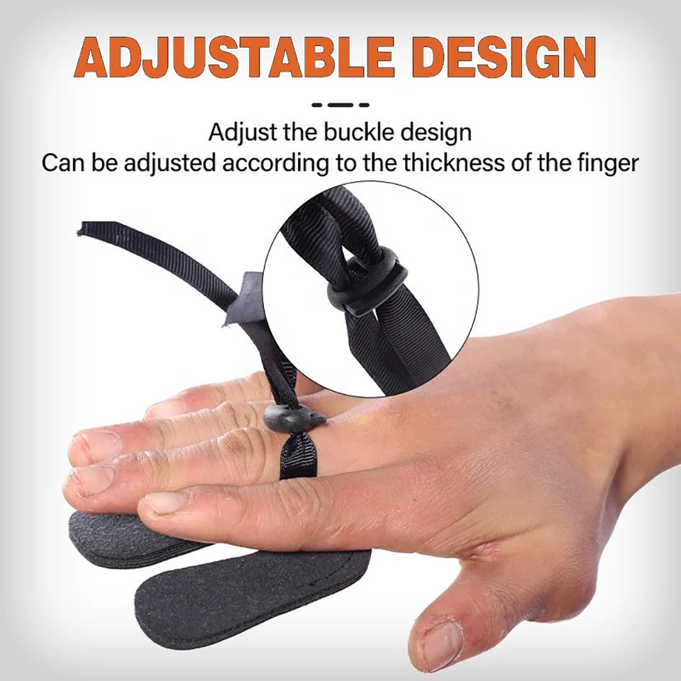 Protector dedo cuero arco recurvo – Ajustable para caza y práctica - imagen 4