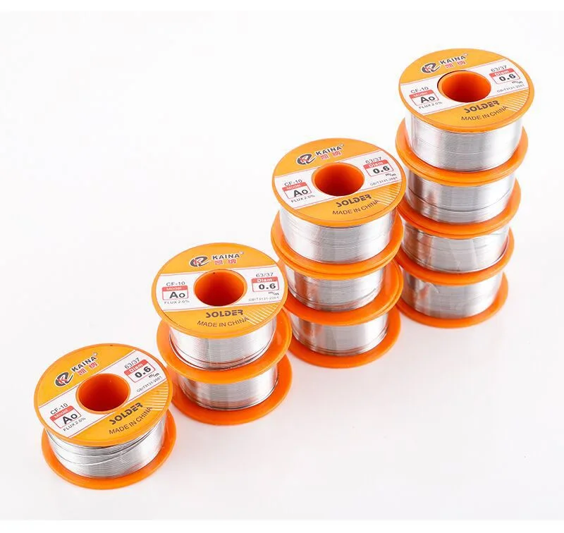 50/100g 0.5mm-2mm No-clean Rosin Core Solder Tin Wire Reel 63/37 CF-10 With 2% Flux And Low Melting Point For Electric DIY Weld