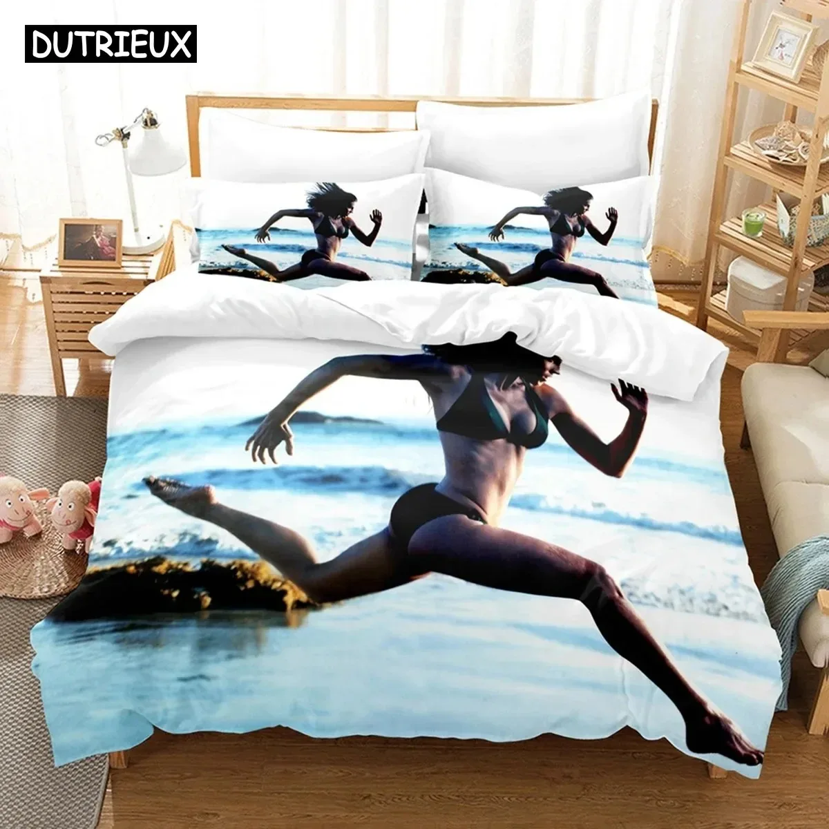 

3D Print Summer Sexy Bikini Women Bedding Set Bedroom Soft Modern Bedspreads Comefortable Duvet Cover Quilt Cover And Pillowcase