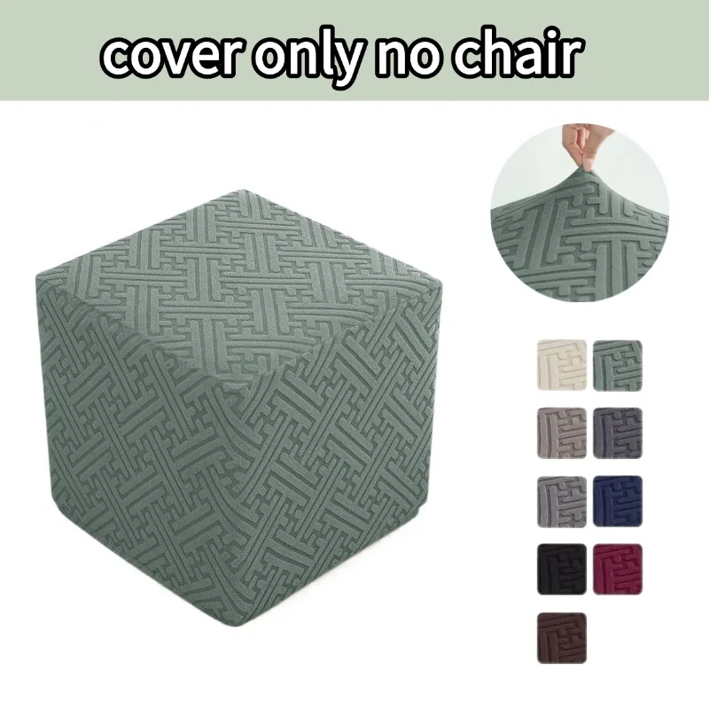 Capas Elásticas Quadradas para Banqueta, Capa Totalmente Envolvente para Banqueta de Maquiagem, Capa para Assento Redondo de Pedestal, Capa para Puff para Sala de Estar e Quarto
