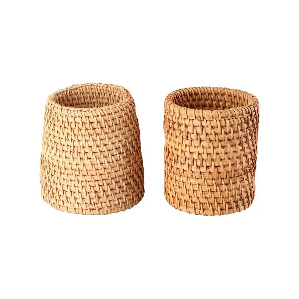 Stationery Storage Wood Vine Rattan Pen Holder Large Capacity Cosmetic Holder Stationery Container Handmade Minimalism