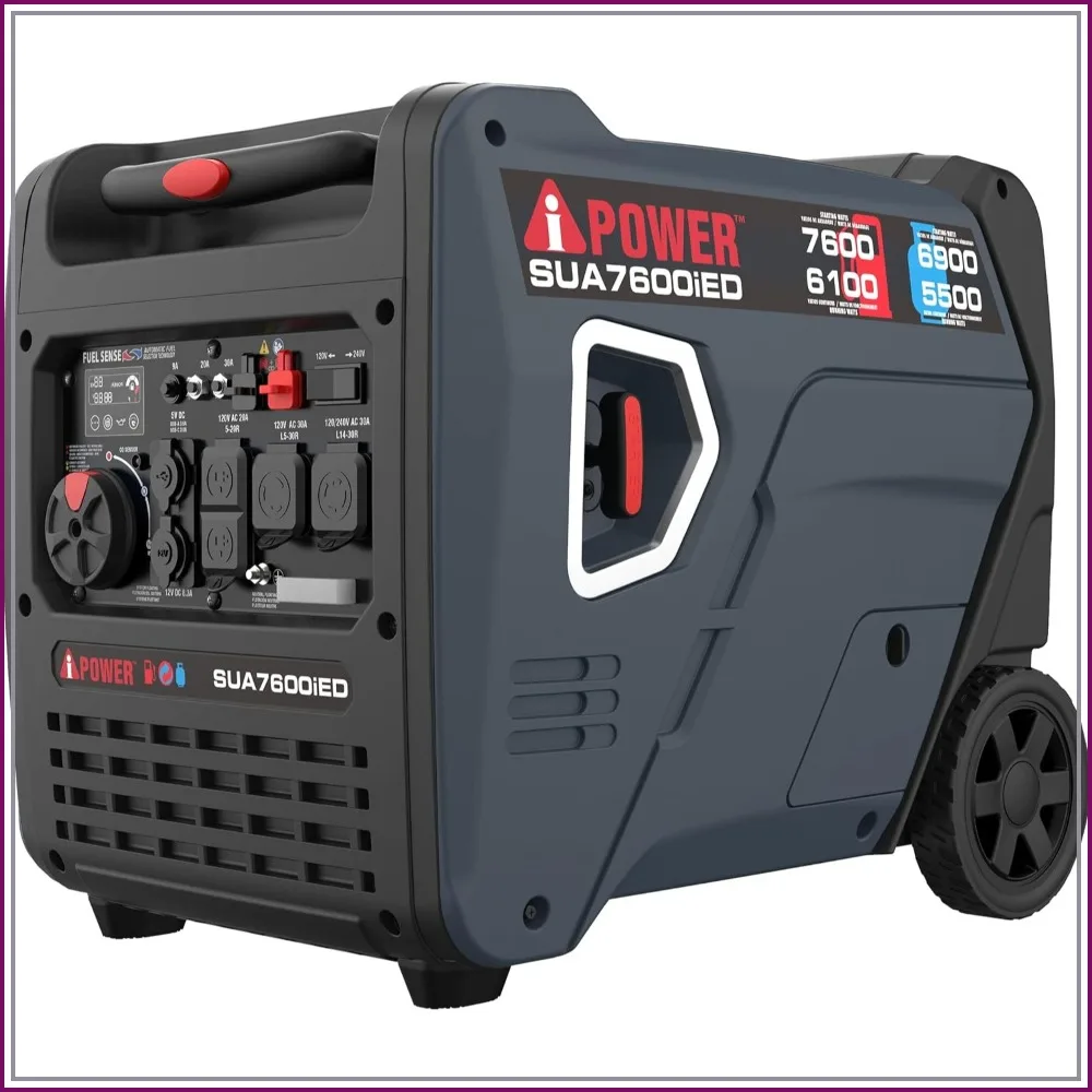 7600W Dual Fuel Inverter Generator Electric Start RV Ready Gas Propane Portable