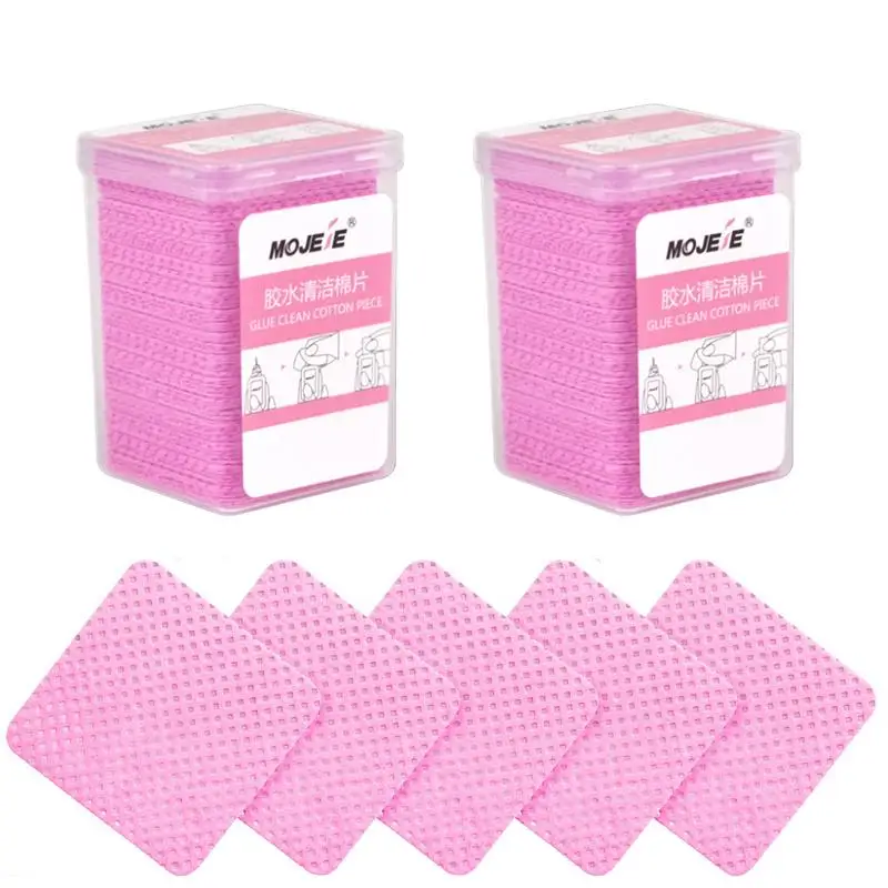 400 PCS Eyelash Extension Glue Wipes Eyelash Extension Glue WipesTime Use Lash Glue Cleaning Pads Non-Woven Fabric Nail