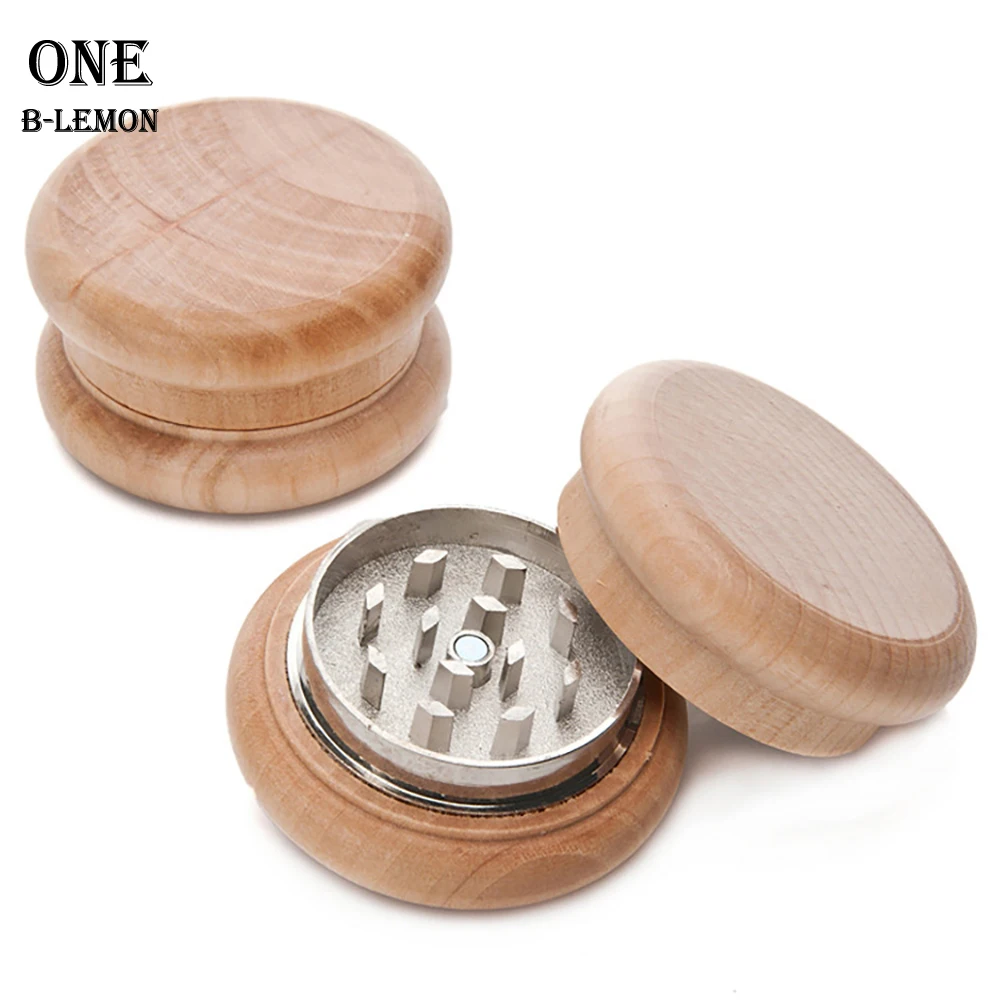 

52mm Wood + Zina Ally Herb Grinder Durable Herb-medicine Mills 2-layer Spice Kibbler Smoking Accessories for Smoker Gifts