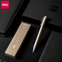 Deli Metal Gel Pen Rotate Ballpoint Pen Caneta ручка Ballpoint 0.5MM Signing Pens Office Students Business Stationary Supplies