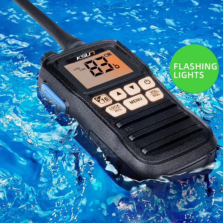 P25 5km IPX7 Waterproof Ocean Ship Sea VHF Float Walkie Talkie NOAA Weather Channels Marine Radio