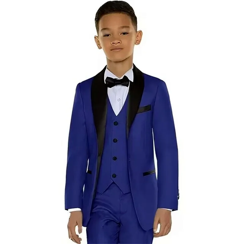 

Children's Spring Autumn Jacket Vest Pants 3Pieces Outfit Suit Boys Formal Wedding Birthday Graduation Baptism Blazer Set