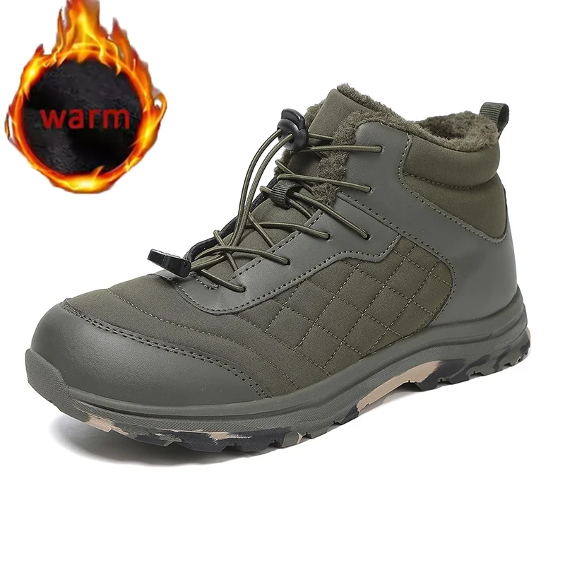 

Новые зимние босоножки для мужчин, ботильоны, плюшевые теплые зимние туфли, уличные водонепроницаемые нескользящие походные ботинки для скалолазания, большой размер