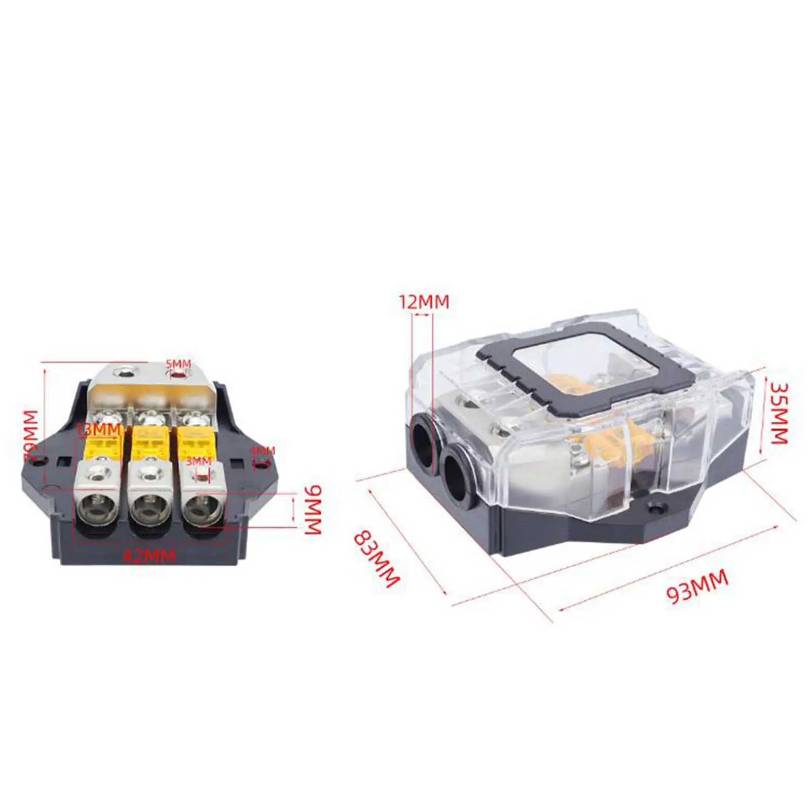 Mini Anl Fused Holder Fuses Box Block 80A Flame Retardant Distribution Fuse