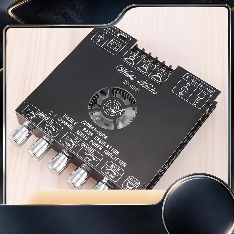 

ZK-AS21 Digital Bluetooth Audio Amplifier Board Subwoofer 220Wx2+350W 2.1Channel TPA3255 Audio Power Amplifier Module-N34R