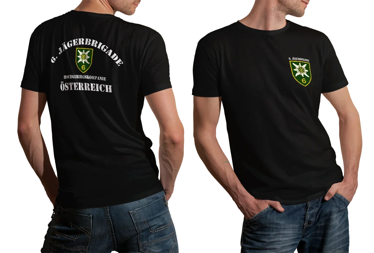 The 6th Jagerbrigade Austrian Army Mountain Brigade Bundesheer Men T-shirt Short  Casual  COTTON  O-Neck  Men Clothing