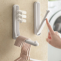 Multifunctional Foldable Clothes Hanger Storage Rack, Bedroom Wall-mounted Clothes Hook Storage Rack, Space Saving