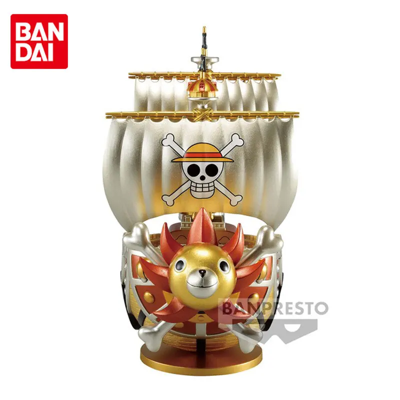 Bandai Original BANPRESTO Anime ONE PIECE WCF Mega World Collectible Figure Special Gold Color Thousand Sunny Action Figure Toys