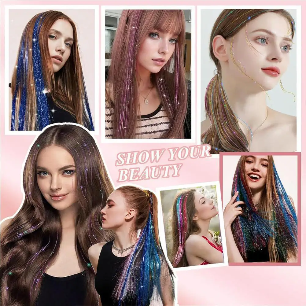 12 pezzi parrucca moda estensioni sintetiche cinturino BB nastro lucido oro parrucca diritta tintura per capelli simulazione capelli umani adatti a tutti i colori dei capelli