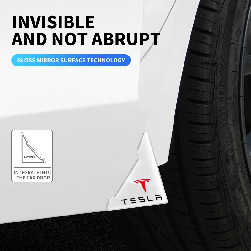 2Pcs Transparent Car Door Corner Cover Anti-Scratch Protection Sticker For Tesla Model 3 Y S X 2021 Roadster Cybertruck Juguete