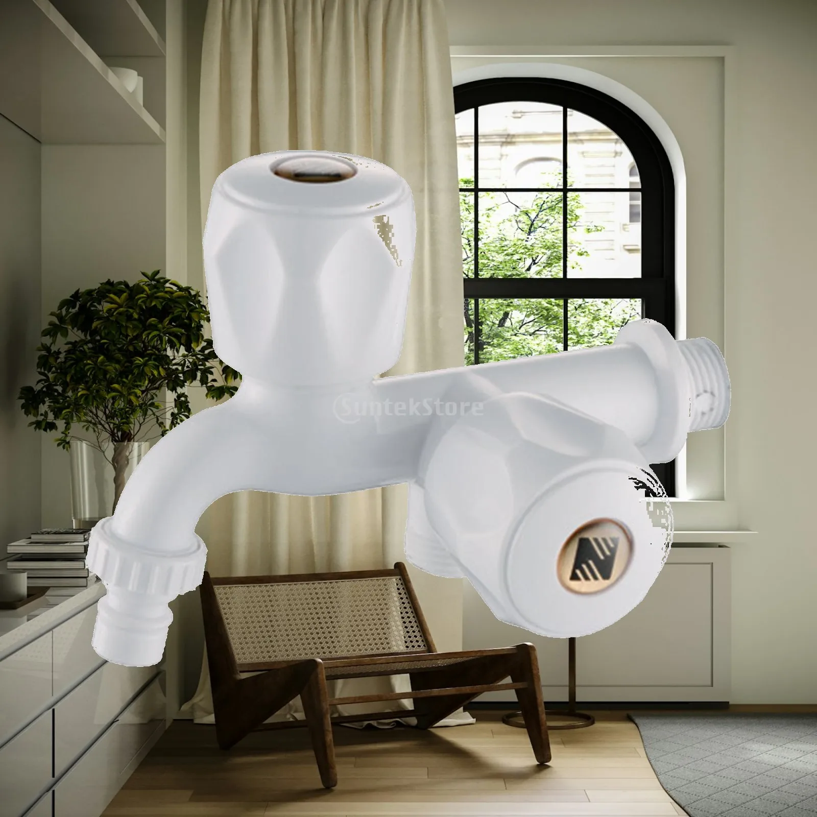

Washing Machine Faucet Washer Faucet Replacement G1/2 Thread Garden Tap for Garden Bathroom Basin Balcony Laundry