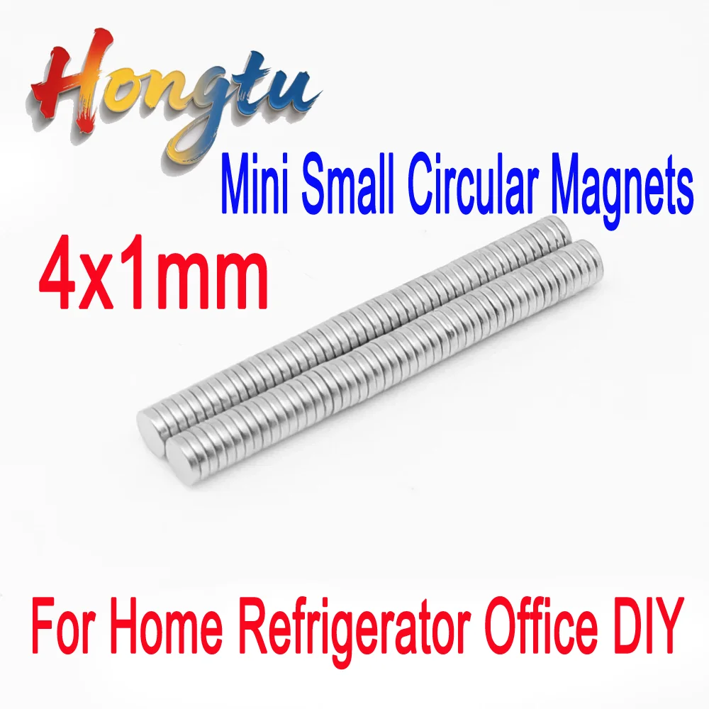 

Hongtu Mini Small Circular Magnets 4mmx1mm For Home Refrigerator,Office,DIY 4x1mm Magnets Disc 4*1 mm