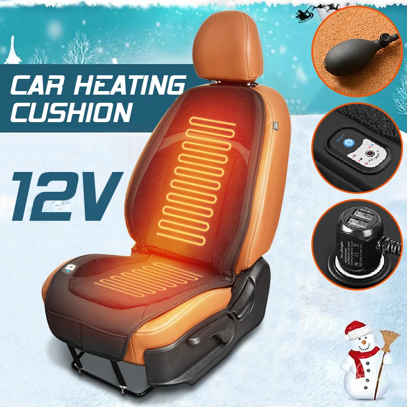 Car Seat Heating Pad 12V Cigarette Lighter Three-Speed Adjustable Lumbar Support Seat Cushion 0℃-65℃ Car Heated Seat Cushion