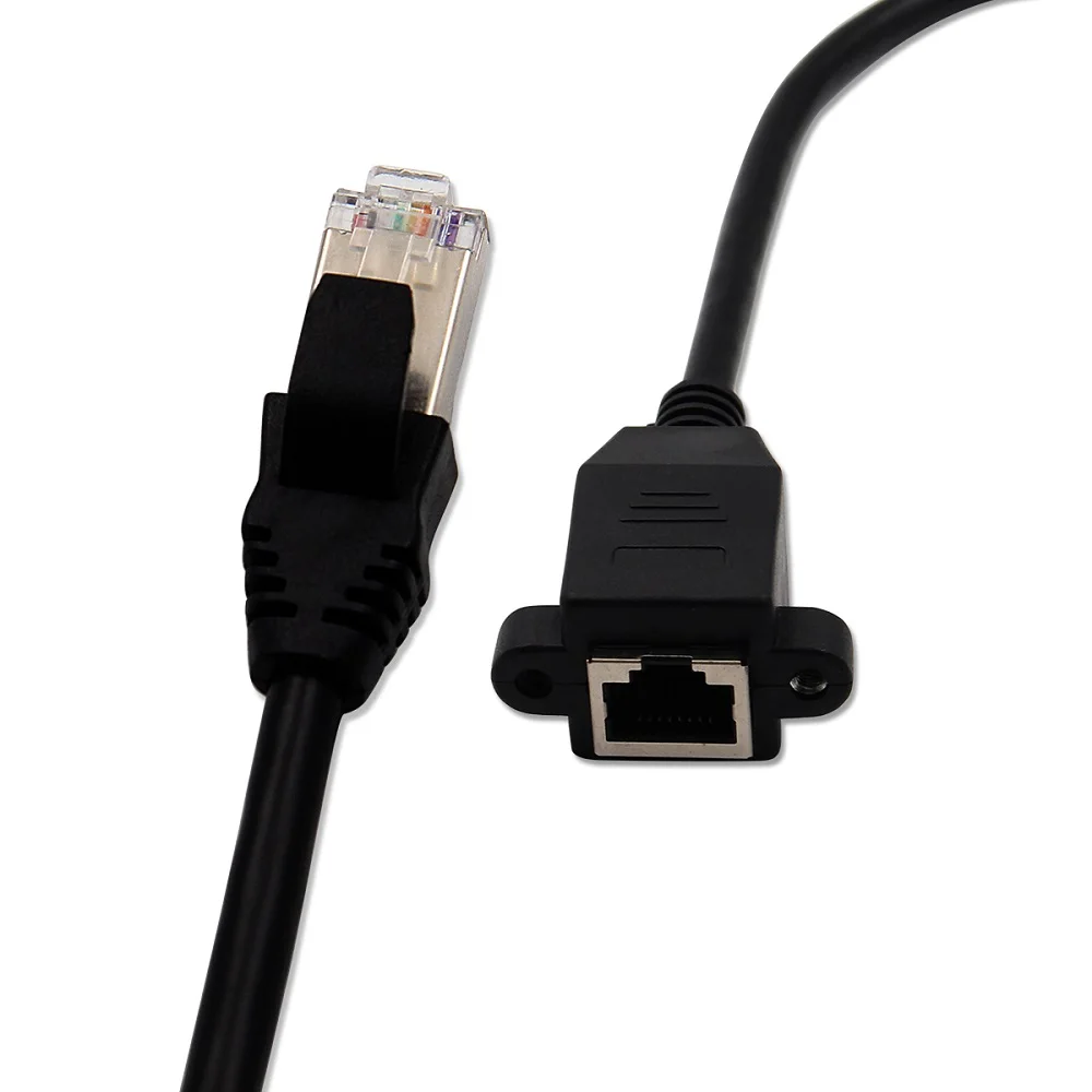 1pcs 30cm 8Pin RJ45 Cable Male to Female Screw Panel Mount For Ethernet LAN Network 8 Pin Extension Cable 50/100/150cm