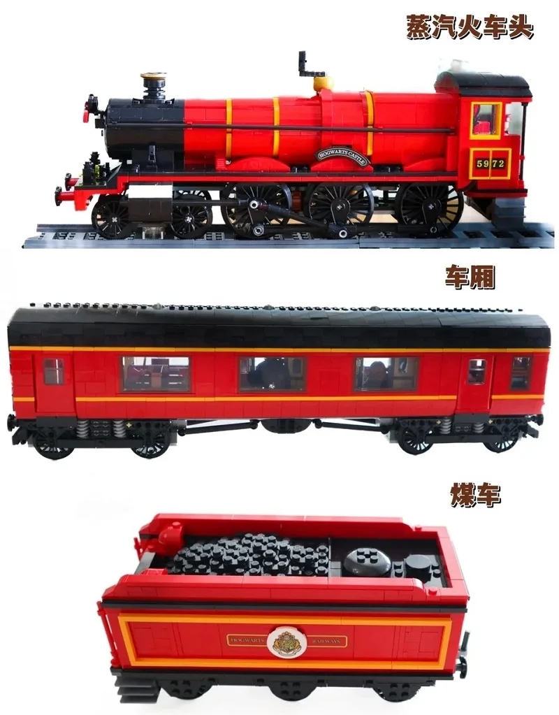 com mini bonecas, compatíveis com modelos de estatueta colecionáveis Big Red Hogwarts-Express 76405 conjunto de construção 5129PCS