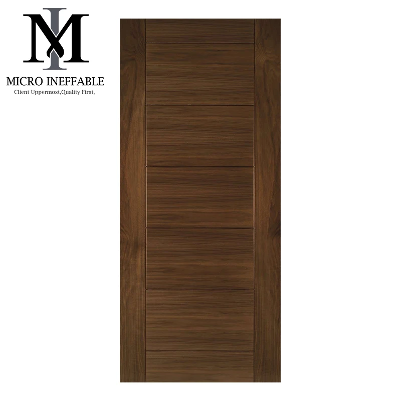 Wooden Doors European Style Modern Factory Price Simple Interior Walnut Flat Single Wood Interior Door For Homes