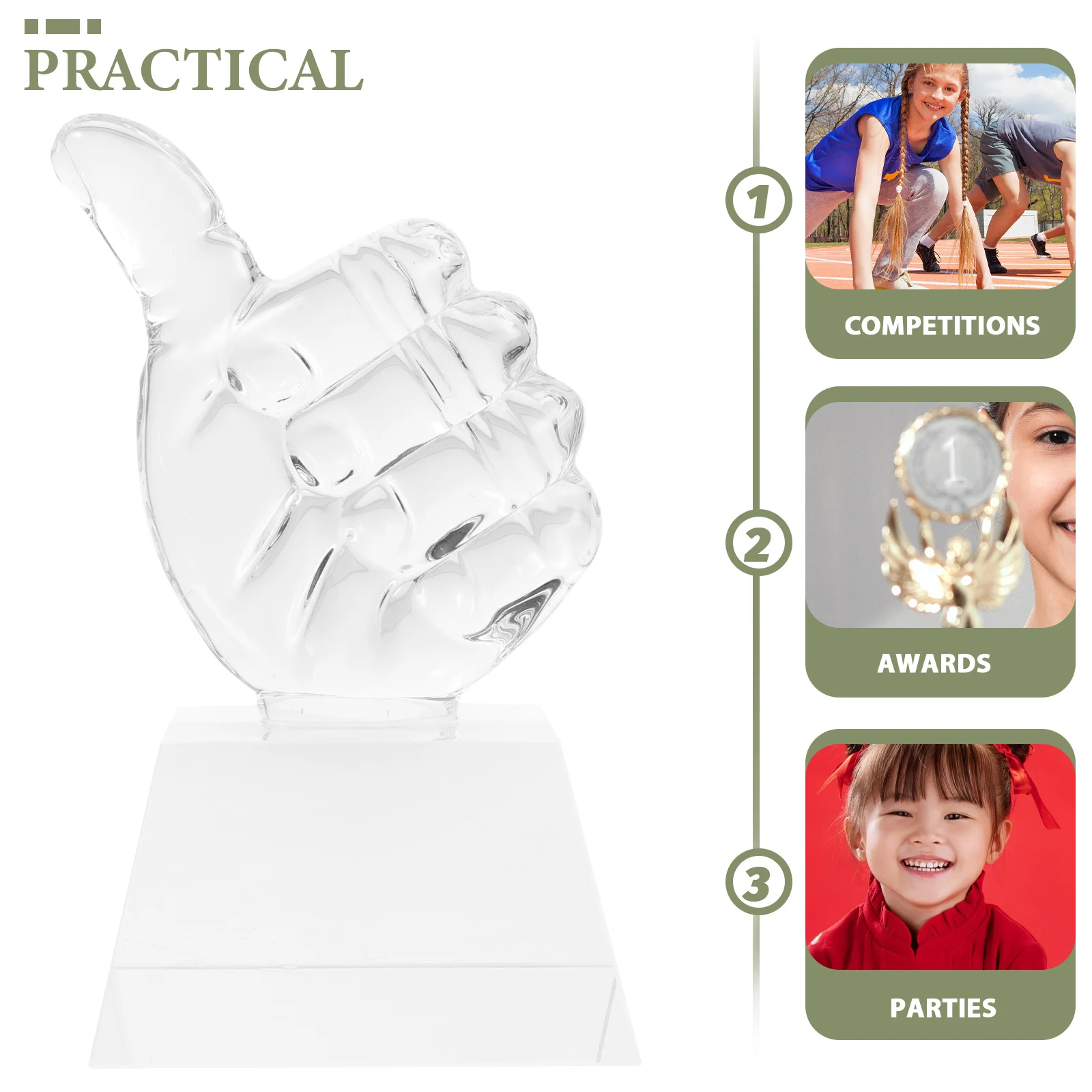 

Creative Thumb Shaped Kids Competition Award Decor Trophy Bright Color For Kindergarten Sports Champions Trophiesdecorative