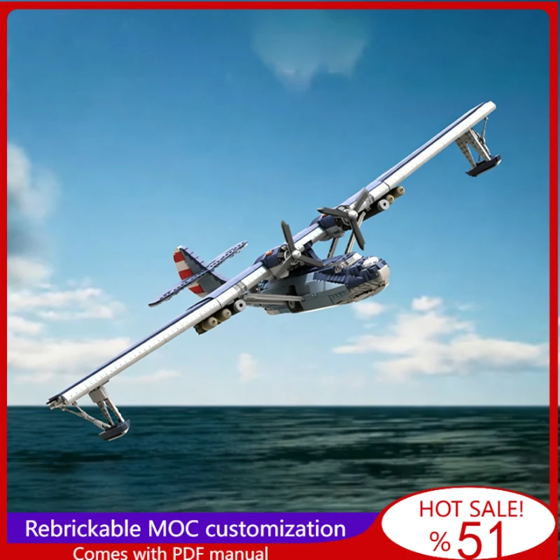 

2688 Pcs Customize Build Blocks Air War Series PBY 5A Maritime Fighter Model DIY Technology Educational Assembly Collection Toys