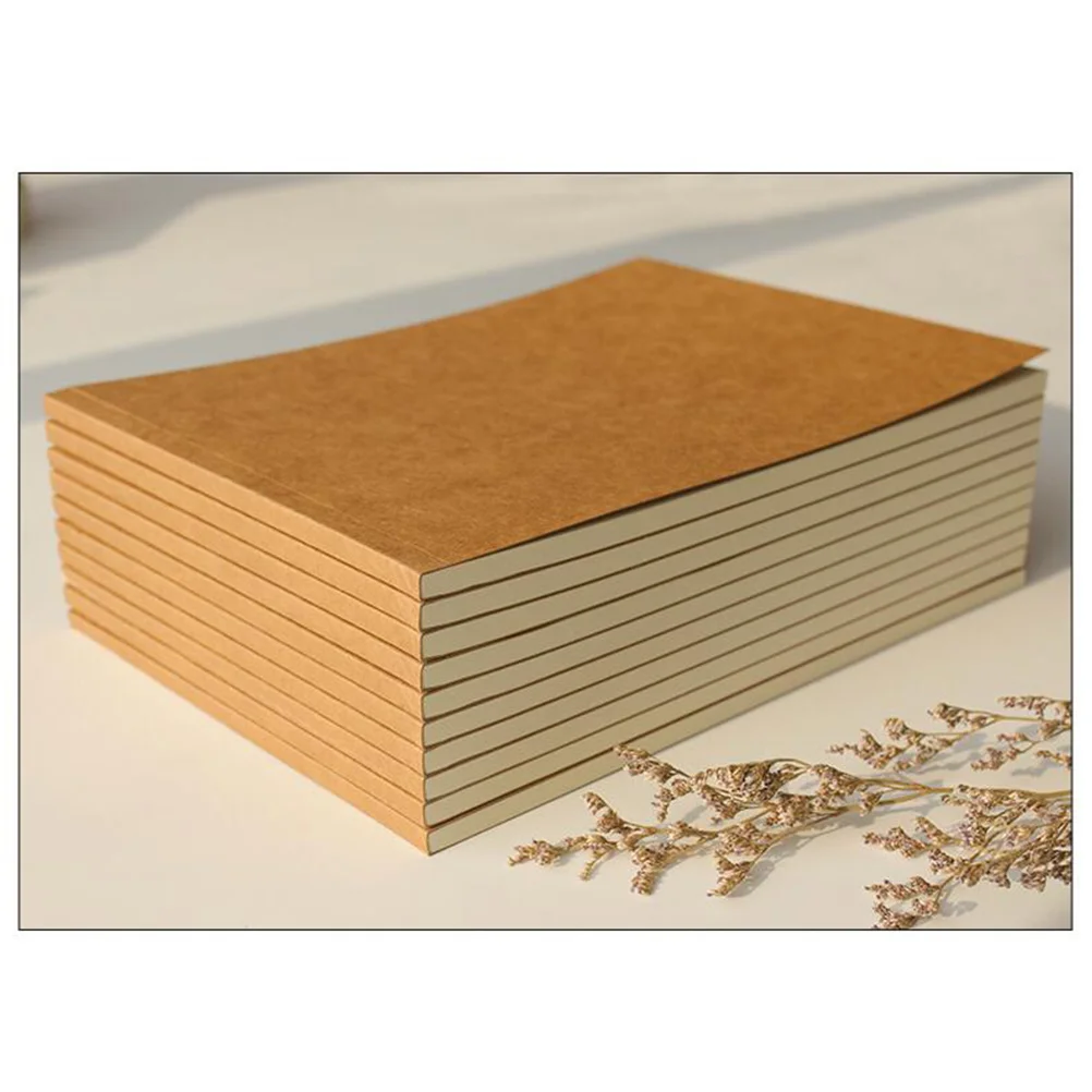 Kraft Paper Notebook Blank Inner Notebook Pocketbook Book Sketchbook School Supplies for Writing Drawing (S Size)